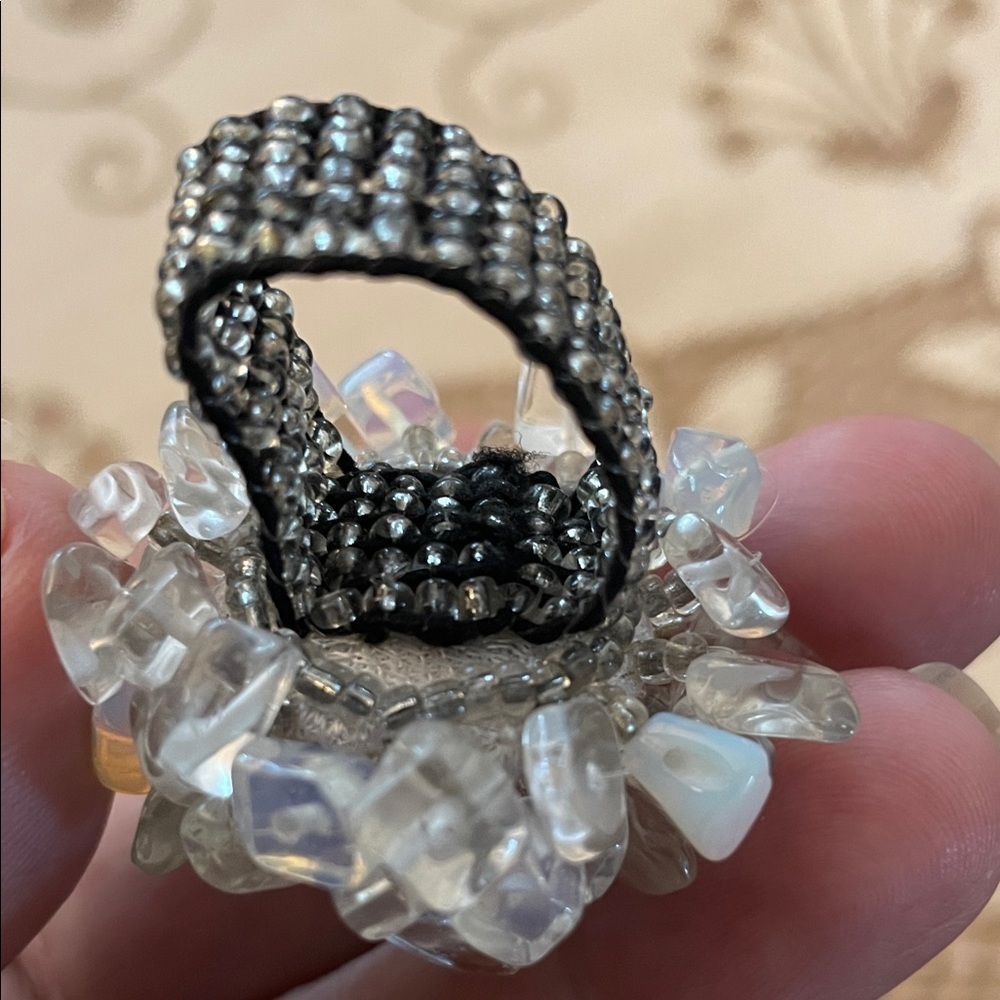 Opalite Multi Stone Chip Statement Opalescent Clu… - image 6